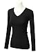 DRESSIS Women's Basic V-Neck Long Sleeve Top S-3XL (20 Colors)