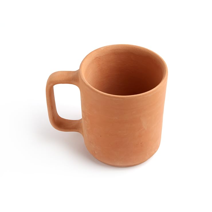 ARK Handcrafted Terracotta Clay Mug (350 ml) | Natural Earthen Cup for Tea, Coffee & Herbal Drinks | Chemical-Free, Eco-Friendly, Enhances Taste