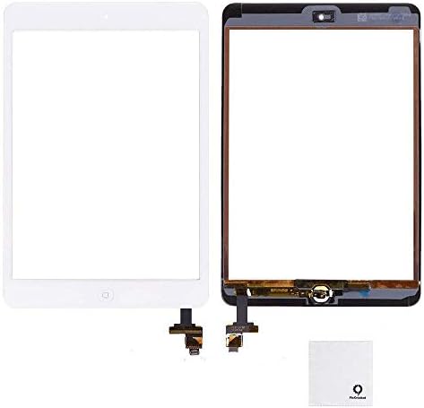FixCracked for iPad Mini Screen Replacment,Glass Screen Digitizer Complete Full Assembly for iPad Mini & Mini 2 with IC Chip, Home Button, Adhesive-White