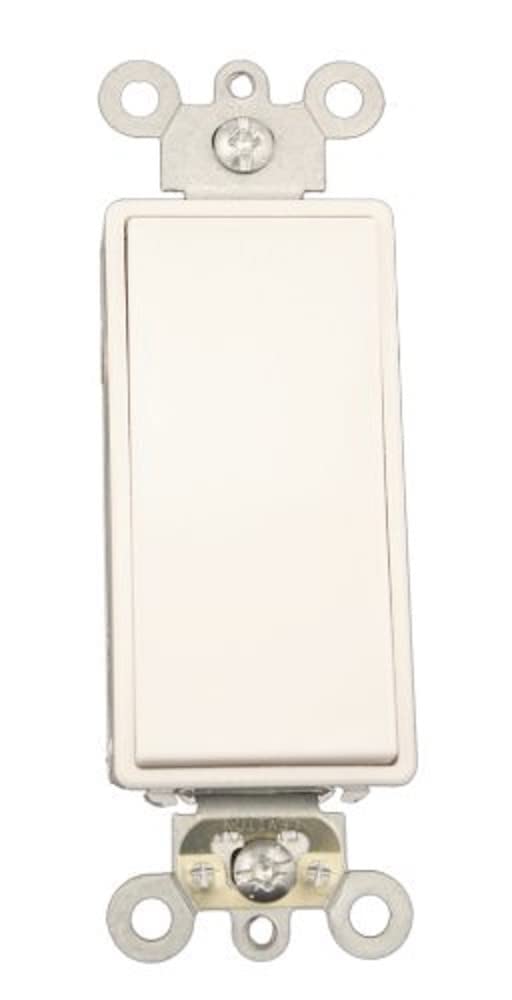 Photo 1 of Leviton 15 Amp, 120/277 Volt AC Decora Plus Rocker, Single-Pole, Double Throw, Center OFF, Commercial Grade, Self Grounding, 5657-2W, White