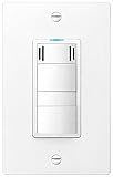 DewStop FS-325-W1 Adjustable Bathroom Fan Control with Humidity Sensor and Light Switch, White