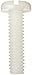 Nylon 6/6 Machine Screw, Plain Finish, Off-White, Pan Head, Slotted Drive, Meets ASTM D4066/ASTM D6779, 3/8