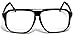 Oversized Clear Lens Eyeglasses Aviator Evidence Square Black Frame