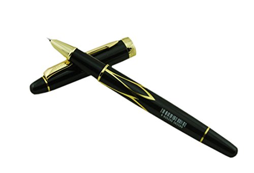 Hero Century Pioneer Fine Nib Fountain Pen Black Gold Trim with Pen Pouch - Thumbnail 4