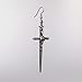 Gothic Skull on Sword Medieval Renaissance Pewter Earrings