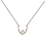 pavoi 14k rose gold plated white opal deer antler necklace 16 18