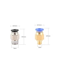 Tubo de teflón KOTL, 3 piezas de tubo de teflón PTFE (1,5 metros) con 3 piezas de accesorios PC4 M6 y 3 piezas de accesorios PC4 M10 para impresora 3D de 0.069 in de filamento (0.079 in ID 0.157 in OD)