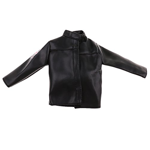 SunniMix 1/6 Scale Black PU Leather Male Jacket Coat Clothes Clothing for 12 inch Action Figures Doll Toys Accessories