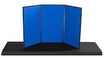 Displays2go 3-Panel Table Presentation Board, 54 x 30 Inches, Blue Velcro Fabric and White (3PV5430BLU)