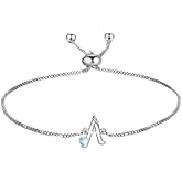 Palpitate Initial Charm Bracelet for Women Moonstone Heart Alphabet Letter Bracelet Personalized Name Bracelets Jewelry Christmas Gifts