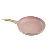 Country Kitchen 11” Nonstick Aluminum Frying Pan with Soft Touch Silicone Handle – Marble Pink