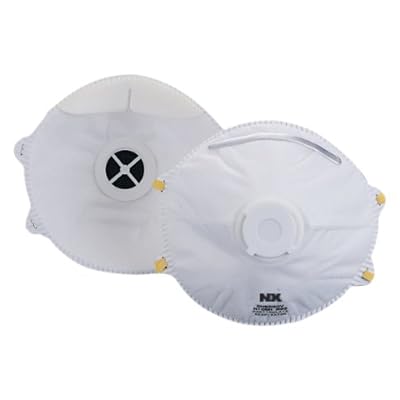 Cordova Safety Products Valved Particulate Respirator Mask- Latex Free - 10 Masks Per Box - White