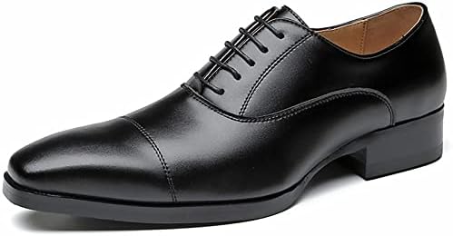 Men's Derby Lace-ups Business Shoes Dress Pointed Toe Leather Lace