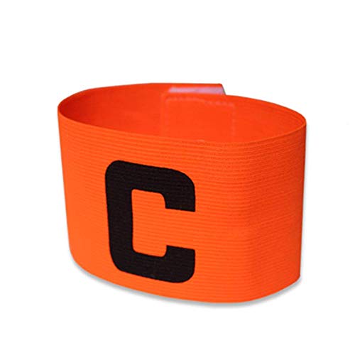 Xeminor 2PCS Premium Sports Armband Letter C Printed Captain Armband Football Match Armband for Kids Adults Red&Orange