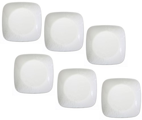 Corelle Boutique Cherish 6.5 Square Bread or Desert Plate (Set of 6) by CORELLE