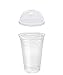 100 Sets 20 oz Plastic CLEAR Cups and Dome Lids with NO Hole
