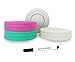 Mason Jar Lids - Compatible with Regular Mouth Size Ball Jars - Reusable and Leak Proof Plastic Lids are BPA Free - Includes Pen for Marking - Pink, Teal, Gray & White - Pack of 4
