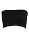 Qunson Women's Strapless Stretch Layer Seamless Tube Bra Bandeau Top (Black)