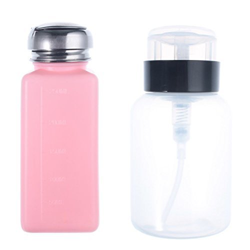 So Beauty 2pcs New Empty Pump Dispenser For Nail Art Polish Remover 200ML Bottle