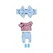 Distroller Neonate Nerlie Girl Clothing Pink Flower Dress with Blue Tights and Headband & Shoes - Mexico KSI-Merito Exclusive