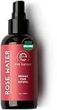 Certified Organic Rose Water Face Toner - Skin Reviving, Soothing, and Hydrating Natural Skin Toner - Reduce Pores, Eye Puffiness, Inflammation, and Redness - by Eve Hansen