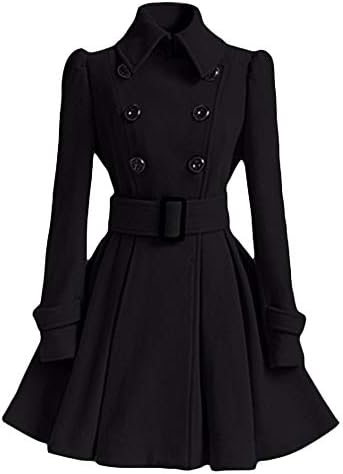 Clearance Sale! Caopixx Outwear for Women Overcoat Winter Warm Woolen Coat Trench Parka Jacket with Belt