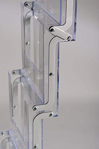 DISPLAY SALES A4 Folding Borchure Display | Display Stand with 5 Acrylic Compartments | A4 Leaflet Display with Carry Bag | Ideal for Brochure, Catalogue, Flyer
