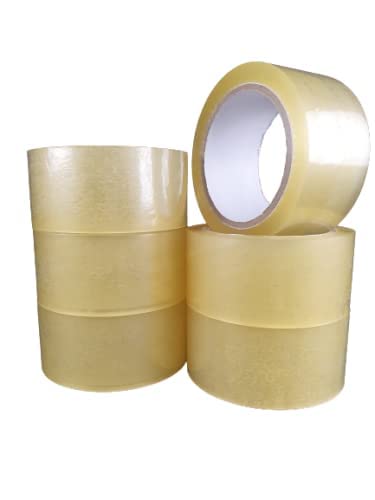 Hypermarket 6 Rolls Clear Packing Tape for Daily Usage - 48MM x 66M Strong Heavy Duty Clear Parcel Tape for Packing Boxes and Cartons - Premium Quality box tape for Home and Office Supplies