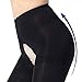 E EASILK 120D Women's High Waist Control Top Crotchless Pantyhose, Tights Sheer Silky Stockings,Black