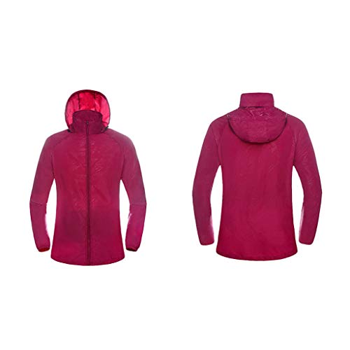Colmkley Women Men Windproof Jacket Outdoor Bicycle Sports Quick Dry Coat Top Red - Thumbnail 3