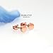 ELBLUVF Stainless Steel Rose Gold Plated Minimalist Tiny Pearl Circle Dot Round Ball Stud Earrings Jewelry For Women(Rose gold Dot)