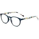 Calabria MDR8003 Round Reading Glasses +2.50 Teal Green Women Single Power Readers Trendy Chic Ladies Eyeglass Designer Cute
