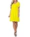 WNEEDU Women's Summer Casual T Shirt Dresses Short Sleeve Swing Dress with Pockets (2XL, Yellow)