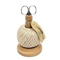 Creamore Mill UK Made Oak String / Twine Tidy with Natural Cotton String and Stainless Scissors