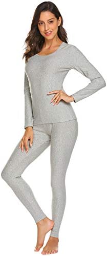 Elaver Women's Cotton Thermal Underwear Long Johns Winter Set Fleece Lined S-XXXL