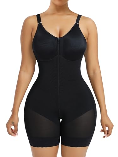 YIANNA Fajas Colombianas Moldeadoras Postpartum Shapewear for Women Tummy Control Butt Lifter Body Shaper with Zipper Crotch