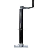 Bastion Distribution Top-Wind A-Frame Trailer Jack with Rectangular Footpad | 5000 lb Manual Crank Tongue Jack | Great for RVs, Campers, Boats, Utility Trailers &amp; More | BJ-5000TW-1 / RFP