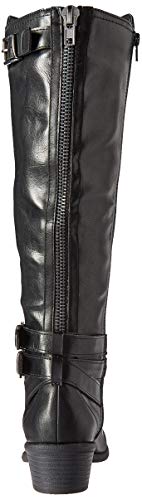 Madden Girl Women's Warner Equestrian Boot, Black Paris, 7 M US