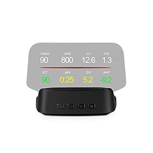 Gecheer Head up display auto OBD auto HUD weergavesnelheid watertemperatuur, spanning, motortoerental, veiligheidsalarm…