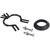 Equiparts Urinal Flange Repair Kit, Metal Adjustable Flange with Neoprene Gasket, Bolts, Nuts and Washers, Repairs Plastic an