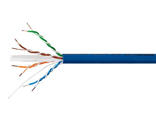 Monoprice Cat6A Plus Bulk Ethernet Network Cable - 1000 feet - Blue | Bare Copper, 650MHz, UTP, Solid, Riser-Rated (CMR), 23AWG, 10G - Entegrade Series