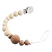 Tulamama Pacifier Clip for Boys & Girls, Fits Soothie, Mam, Nuk Pacifiers, Teething Toys and More. Made of Food Grade Silicone & Passed by CPSC. Beige