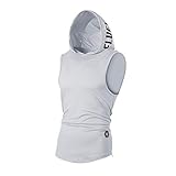 WUAI Clearance Men's Casual Hoodies Workout Tank Tops Sleeveless Sport Pullover Sweatshirt Loose Tops T-Shirt