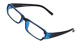 Kobwa(TM) Black Blue Fashion Clear Plastic Full Frame Rectangle Lens Uv Protection Plano Eyeglasses For Man Women With Kobwa's Keyring