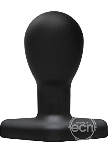 Doc Johnson Titanmen The Hitch Smooth Matte Texture Flexible Antibacterial Sil-A-Gel Anal Plug (5.5, Black)