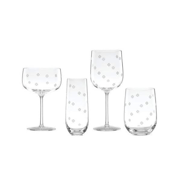 Kate Spade Spade Clover 2Piece Wine Glass Set, 1.40 LB, Clear The