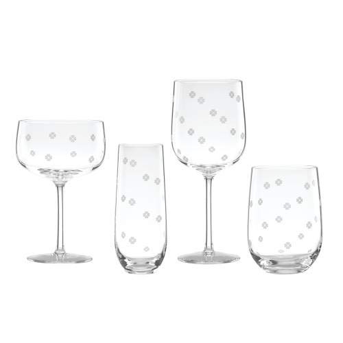 Kate Spade Spade Clover 2Piece Wine Glass Set, 1.40 LB, Clear The Home Kitchen Store