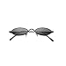 mincl/punk Small Oval Metal Frame Chic Clear Candy Color Lens Sunglasses (black grey)