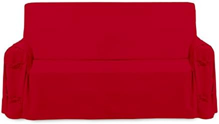 Soleil d'Ocre 112030 Panama Armchair Cotton Cover Red 90 x 60 x 205 cm, 205 x 270 cm