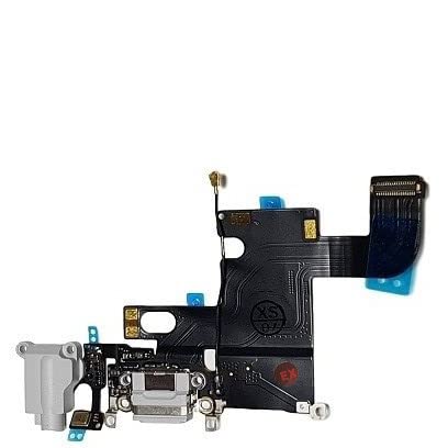 Smartex® Charging Port Flex cable compatible with iPhone 6 6G Light grey – Dock Connector with built in Microphone, Home button, Loudspeaker, Antenna — image 1